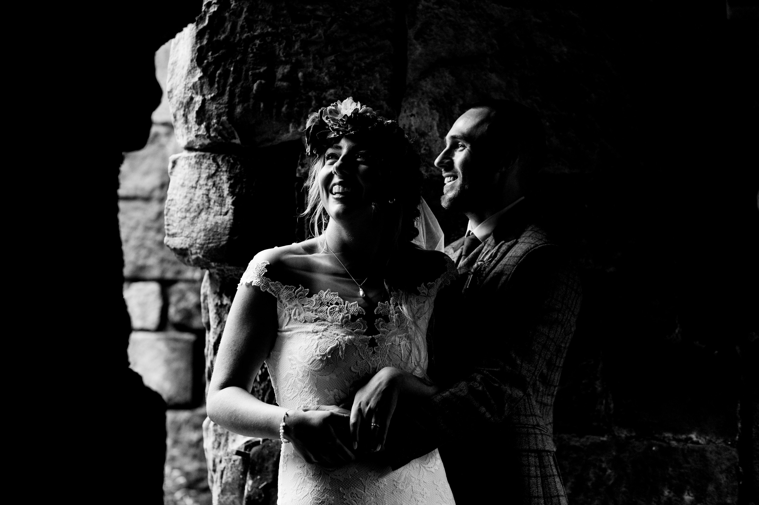 black and white portrait. esk valley wedding photography by emma and rich.