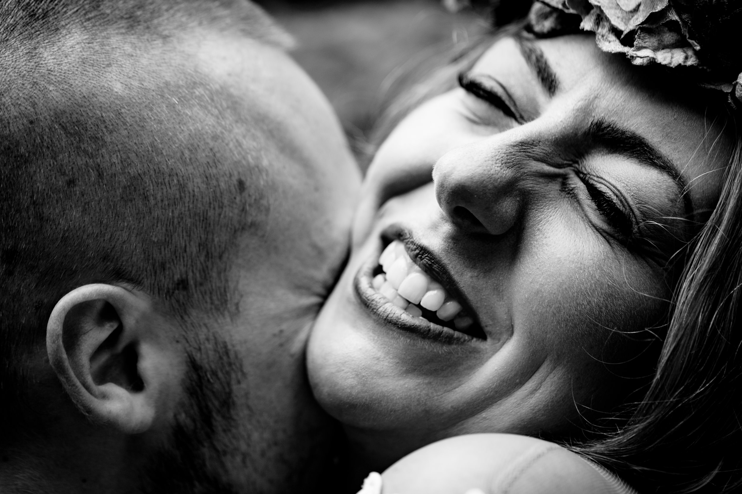 bride laughing. esk valley wedding photography by emma and rich.