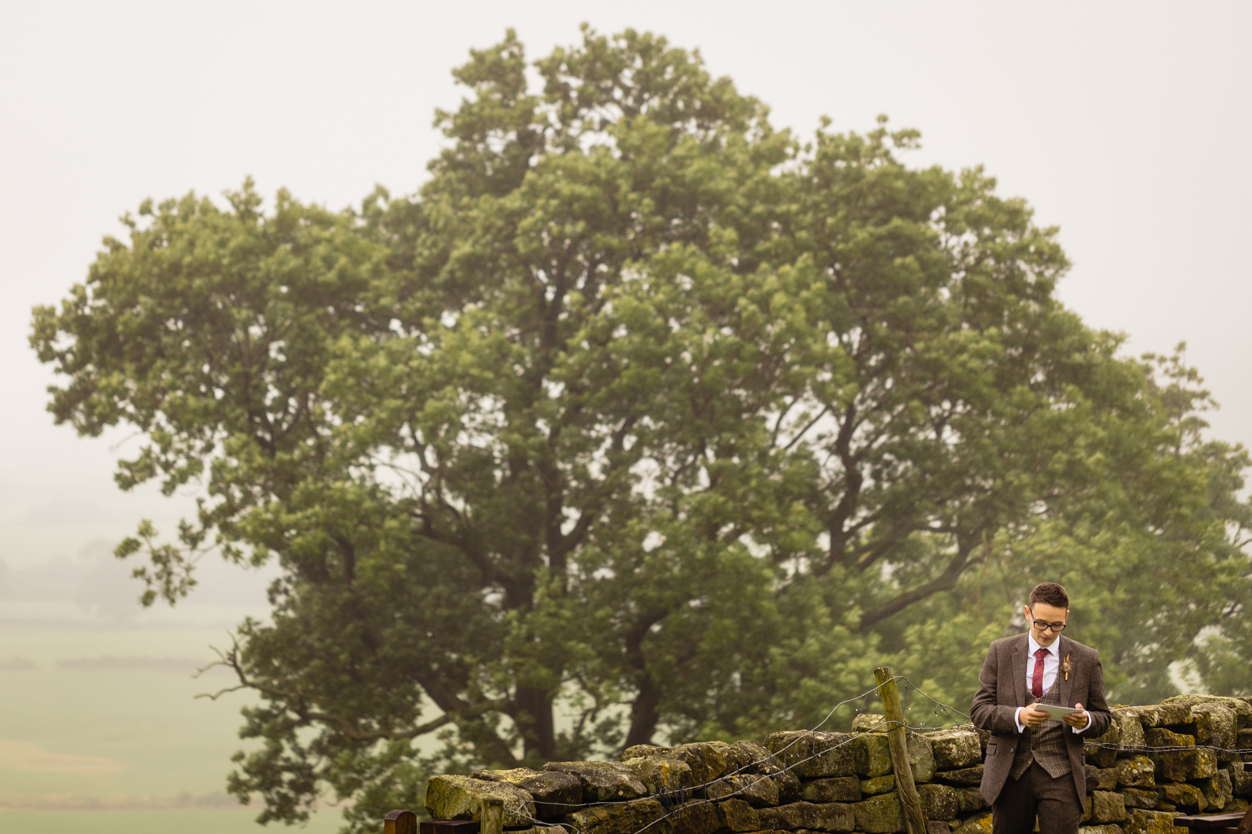 best man practicing his speech. esk valley wedding photography by emma and rich.