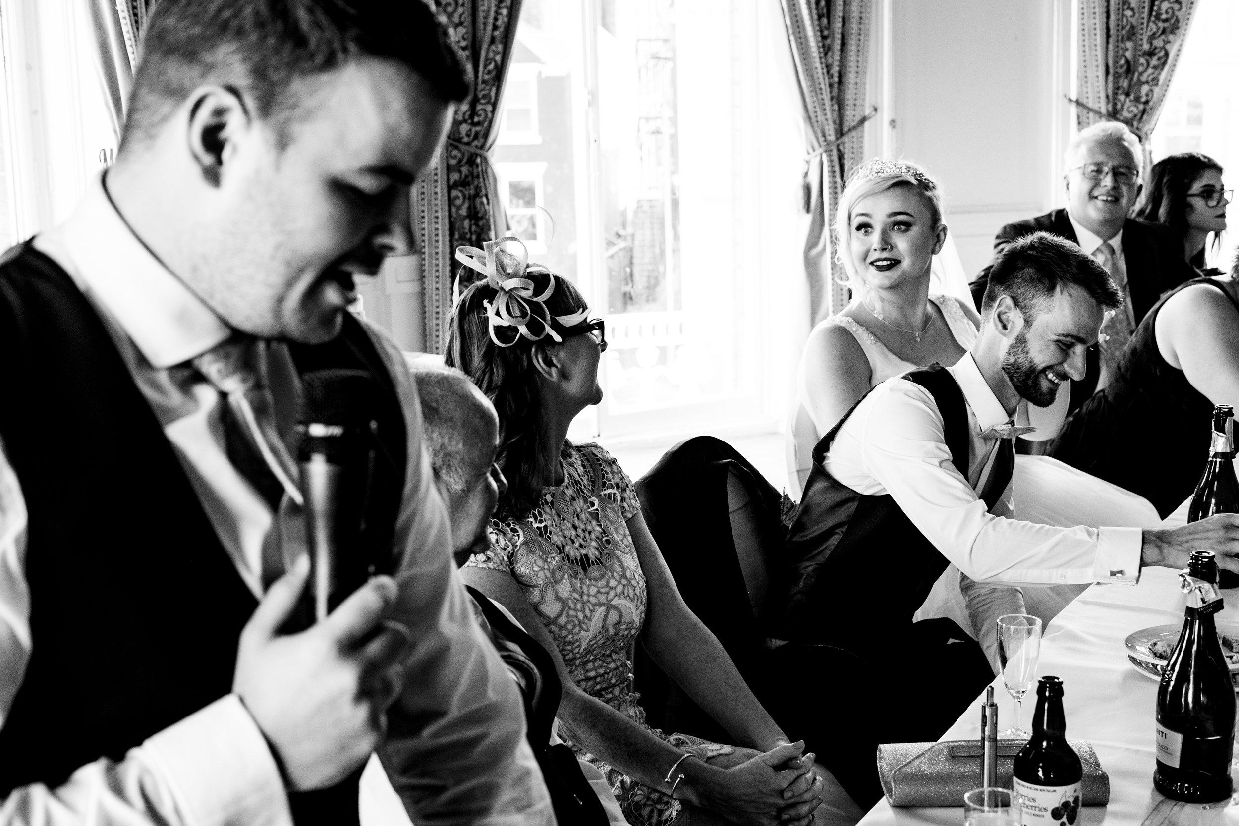 wedding speeches. grand hotel scarborough wedding photography by emma and rich.